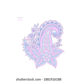 Vector Paisley pattern in floral indian style