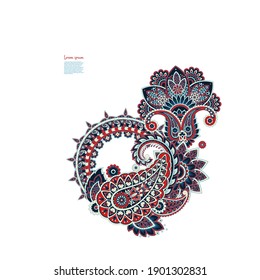 Vector Paisley pattern in floral indian style