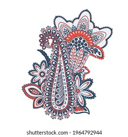 Patrón Vector Paisley en estilo indio floral