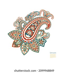 Vector Paisley pattern in floral indian style