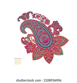 Vector Paisley pattern in floral indian style