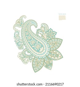 Patrón Vector Paisley en estilo indio floral