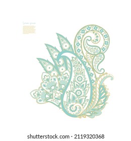 Vector Paisley pattern in floral indian style