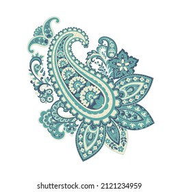 Vector Paisley pattern in floral indian style