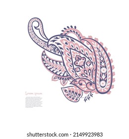 Vector Paisley pattern in floral indian style