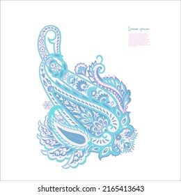 Patrón Vector Paisley en estilo indio floral