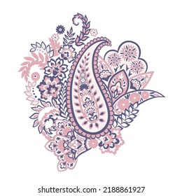 Vector Paisley pattern in floral indian style