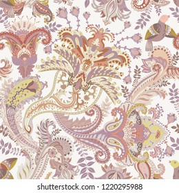 Vector Paisley pattern. Indian ornament on white background