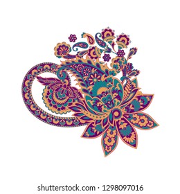 Vector Paisley pattern in indian style greeting card