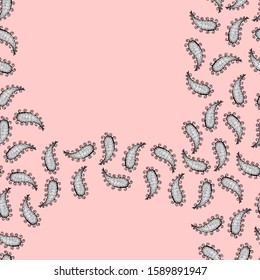 Vector paisley pattern. Seamless pattern with empty squares. The pattern can be used to design invitations, as a frame, sample, template.