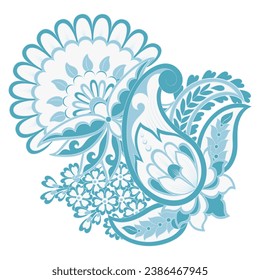 Vector paisley pattern. Vintage flowers Decorative ornament card, invitation, web design