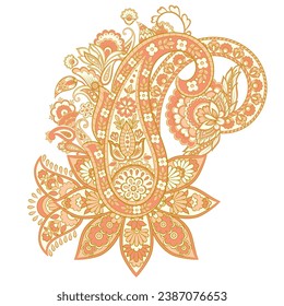 Vector paisley pattern. Vintage flowers Decorative ornament card, invitation, web design
