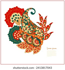 Vector paisley pattern. Vintage flowers Decorative ornament card, invitation, web design