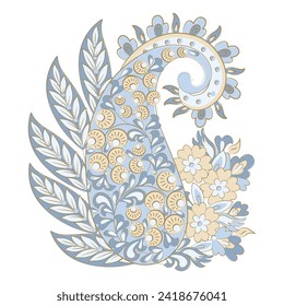 Patrón paisley vector. Flores de época Tarjeta decorativa de adorno, invitación, diseño web