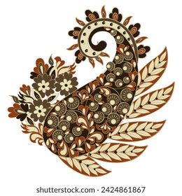 Vector patrón de paisley. Flores vintage Tarjeta de adorno decorativo, invitación, diseño web
