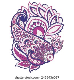Vektorgrafik Paisley-Muster. Klassische Blumen Dekorative Ornament Karte, Einladung, Webdesign