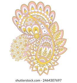 Vector paisley pattern. Vintage flowers Decorative ornament card, invitation, web design