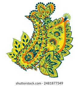 Vector paisley pattern. Vintage flowers Decorative ornament card, invitation, web design