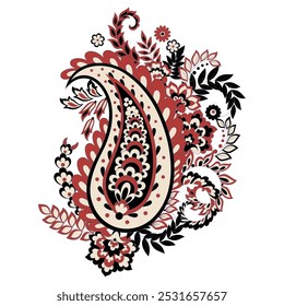 Vector paisley pattern. Vintage flowers Decorative ornament card, invitation, web design