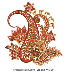 Vector paisley pattern. Vintage flowers Decorative ornament card, invitation, web design
