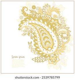 Vektor Paisley-Muster. Vintage Blumen Dekorative Ornamenkarte, Einladung, Web-Design