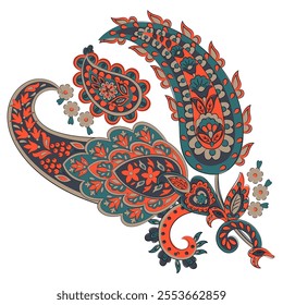 Vector paisley pattern. Vintage flowers Decorative ornament card, invitation, web design