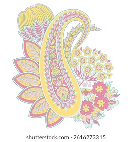 Vector paisley pattern. Vintage flowers Decorative ornament card, invitation, web design
