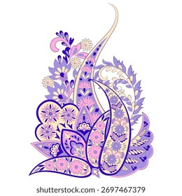 Padrão de paisley vetorial. Flores vintage Cartão ornamental decorativo, convite, web design