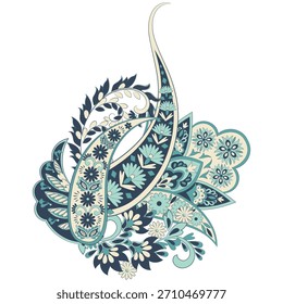 Vector paisley pattern. Vintage flowers Decorative ornament card, invitation, web design