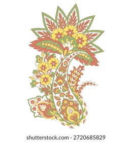 Patrón de Vector Paisley. Tarjeta decorativa del ornamento de las flores de Antiguas, invitación, Diseño web