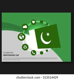 Vector Pakistan Independence Day Flyer template. Creative Brochure Title Page. National Day Leaflet design element. vector illustration
