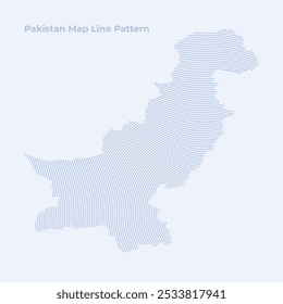 Mapa de Paquistão vetorial com padrão de linha, isolado em um fundo claro. Perfeito para o Dia da Independência, e infográficos com tema de aniversário, sites, cartazes e banners textura de fundo.