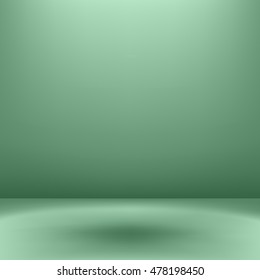 Vector pale abstract illustration background of gradient wall and flat floor in empty spacious room interior. Green fond, No transparency, Eps .