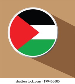 Vector - Palestine flag button icon with long shadow 