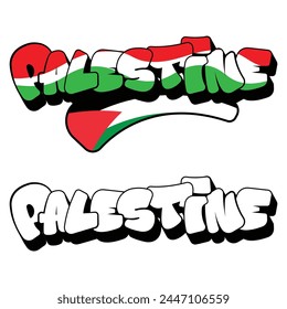 vector Palestine graffiti, Palestine flag