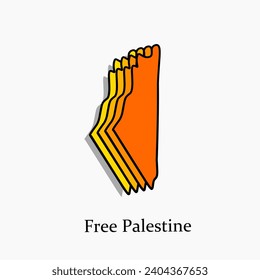 vector of palestine map with modern design color layers perfect for print, etc