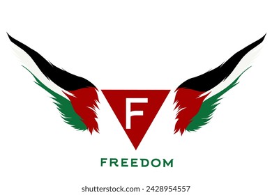 vector of palestine wings for free palestine poster, etc