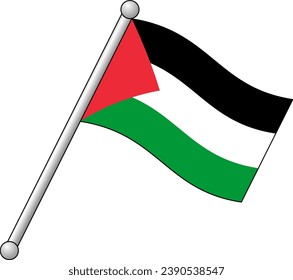 vector of a Palestinian flag stick
