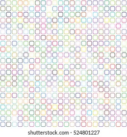 Vector palette. 484 outlines of shapes chaotically colored. Seamless pattern size 189 x 189 mm