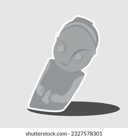 Vector of Palindo megalithic statues located in the Bada valley Central Sulawesi Indonesia