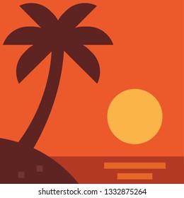 vector palm beach silhouette background