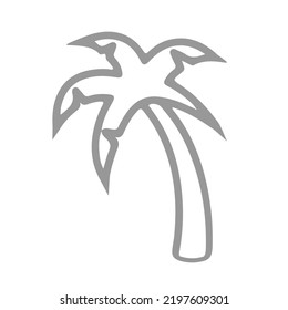 Icono de palma vectorial aislado en blanco. Icono de línea plana minimalista para web.