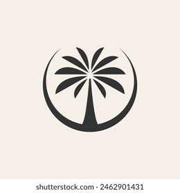 vector palm icon logo. white background