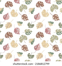 Fondo de hojas de palma vectoriales. Patrón tropical sin foco. Diseño exótico