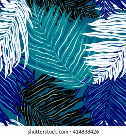 vector palm leaves pattern