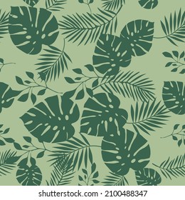 Vector Palm leaves seamless pattern illustration