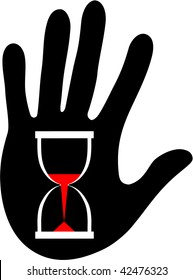 Vector. Palm with sandglass in color 02. More see in portfolio