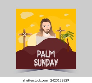 Vector palm sunday vector image with palm leaf