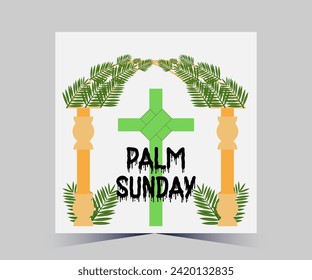 Vector palm sunday vector image with palm leaf