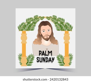 Vector palm sunday vector image with palm leaf